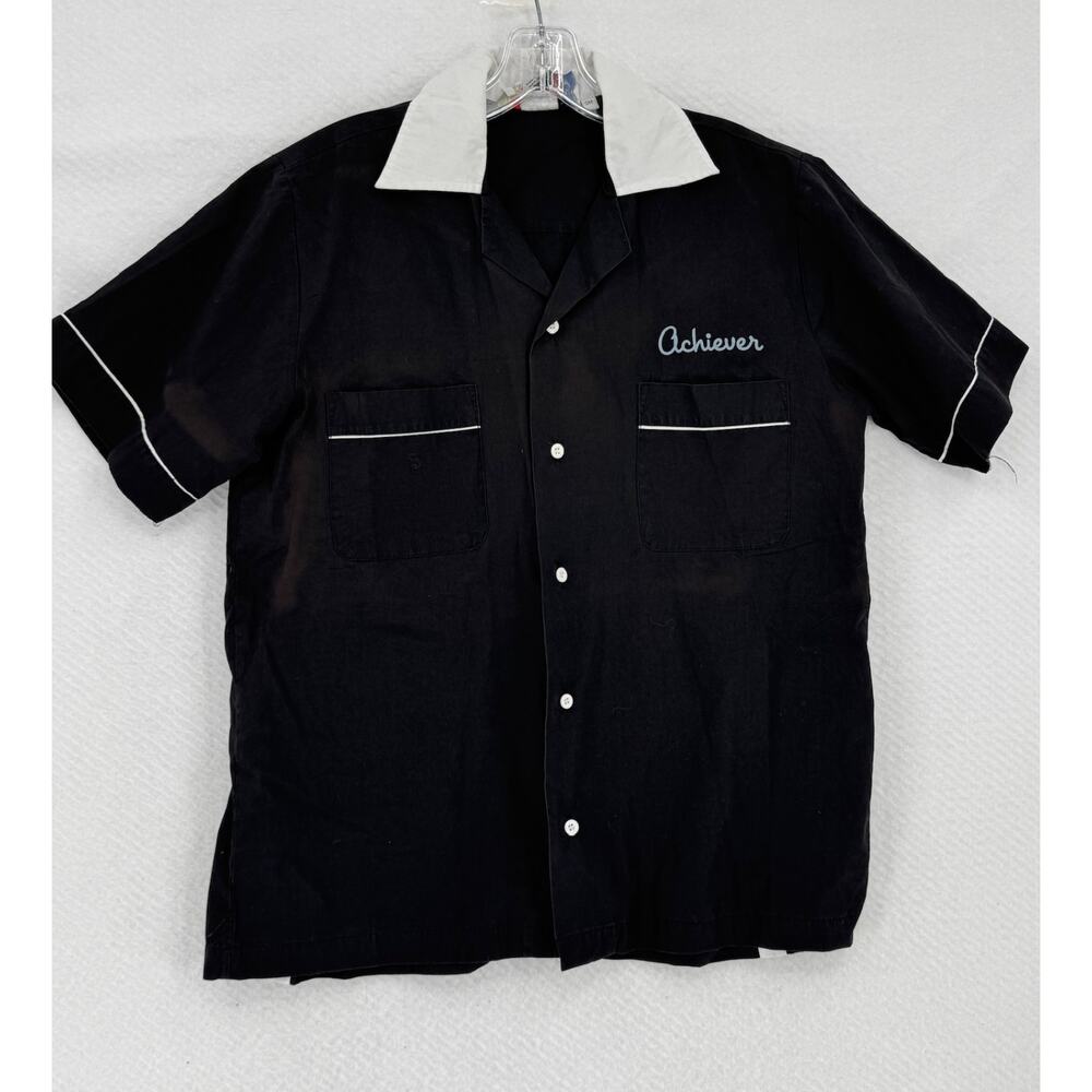 Vintage Cruisin USA Lebowski Fest Mens Black Achiever Bowling Shirt Sz SM